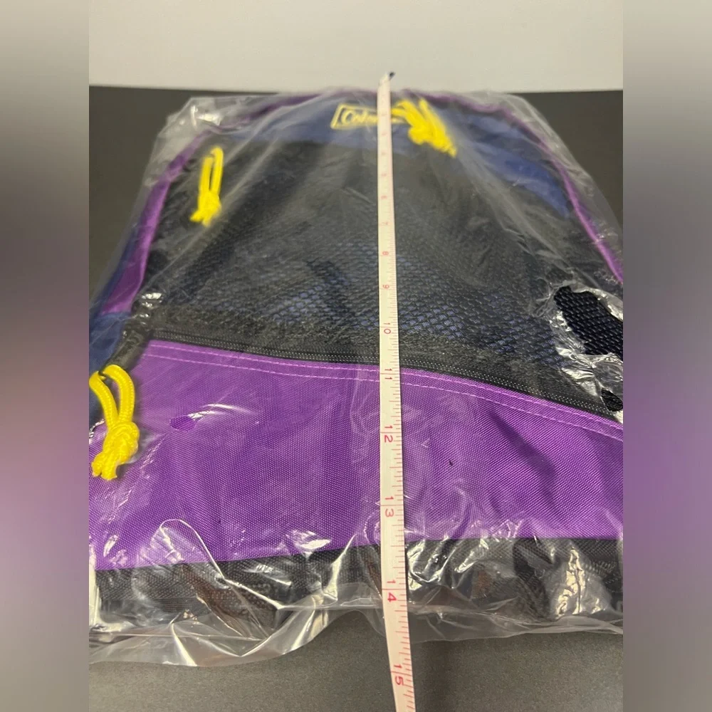 Coleman- Backpack, New in Bag, Around 15.5 inches tall,‎ Purple/Black/Yellow